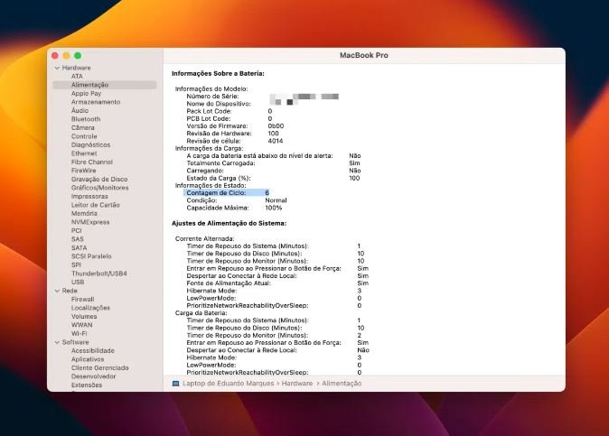 Assistencia Notebook 🔋 Quando Devo Trocar A Bateria Do Meu Mac? Descubra Na Total Infor! 🔋 Configurações Contagem De Ciclo Macbook